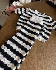 Ensemble Kiabi grosse maille noir blanc 