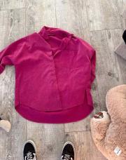 Chemise velour Zara rose 