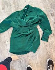 Robe satin vert Zara 