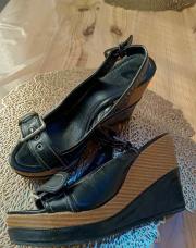 Chaussure semelle compensée noir bride38