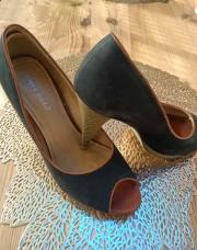 Escarpins gris camel 38
