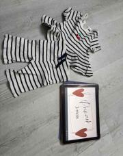 Ensemble Primark ligné cerise 3 mois