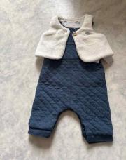 Ensemble salopette et boléro 1 mois 