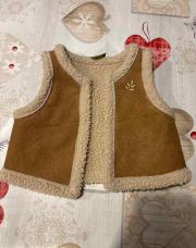 Veste sans manches tao 6 mois brune 