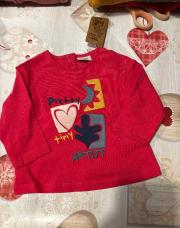 Blouse 6 mois longue manche cœur lune 