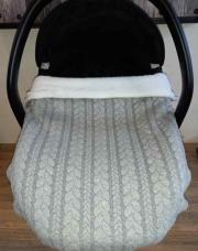 Neuf, couverture maxi cosy torsadé gris et polaire