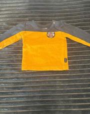Pull naissance noppies ocre bleu 