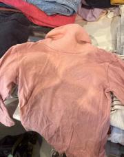 Pull col roulé rose 