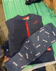 Ensemble gilet + jogging bleue marine/rouge 6 mois