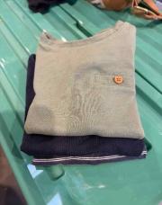 Lot 3 tee shirt 6mois (kaki-marine-ligné)