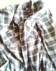 Chemise épaisse L noir beige 