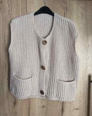 Gilet sans manches laine beige taille L 