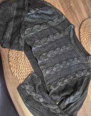 Croc top noir argenté 