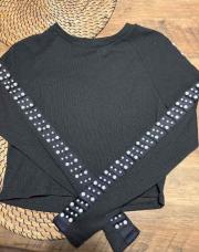 Blouse noir avec perles manches H&M 