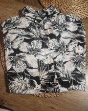 Chemise noir et blanc motif fleur ALCOTT taille M