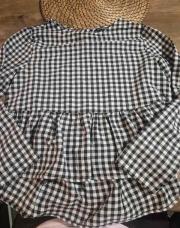 Blousse fluide a carreaux noir shein taille S