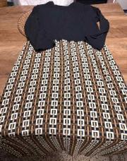 Robe bi matière noir/ beige brun taille M