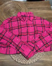 Chemisier rose avec strass taille M