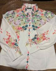Chemiser SHEIN fleurs blanc taille 36