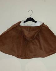Neuf , poncho brun clair velour côtelé 