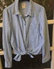 Chemise lignée Only bleu M nœud 
