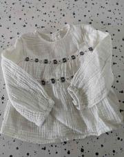 chemisier blanc noir Zara 18M