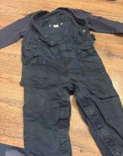 Ensemble t-shirt manches longues et salopette 18 mois 