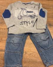 Ensemble jean et t shirt manches longues 18 mois 