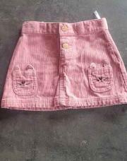 Jupe velour rose 92cm