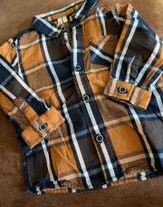 Chemise carreau bleu brune orchestra 9 mois 