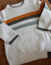 Pull laine gris, jaune et vert orchestra 9 mois