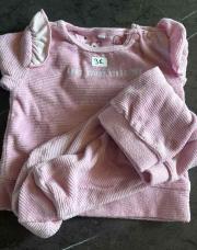 Pyjama rose pull/pied 62cm 