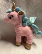 Peluche licorne rose 