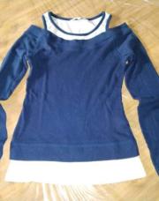 Blouse bleue et blanche 12 ans 