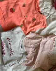 Lot 3 t shirt corail blanc rose 6M