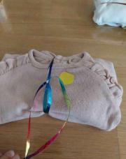 Lot rose poudre pantalon et blouse -50-56cm