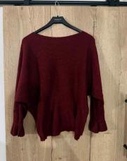 Pull en laine bordeau taille unique 