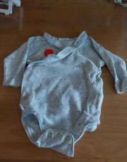 Body manche longue gris 1 à 3 mois 
