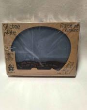 Grande assiette en silicone avec couvercle transparent de marque Sebra