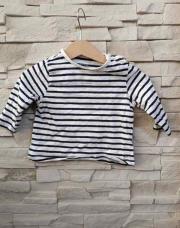 Sous pull ligné bleu marine et blanc Kiabi 
