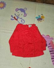 Pull tao 6 mois rouge col ondulé