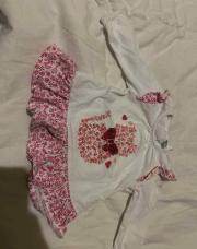 Robe chat à fleurs rose 6M