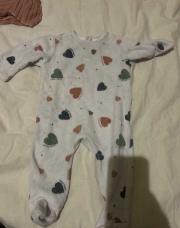 Pyjama velours cœur colorée 6M