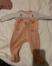 Pyjama velours blanc orange 6M