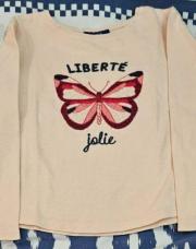 6ans t-shirt rose papillon OKAIDI