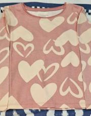 5/6ans t-shirt rose coeur PRIMARK