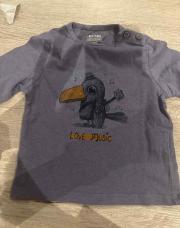 T-shirt mauve oiseau 6 mois 