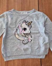 Pull gris licorne H&M-104