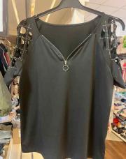 Chemisier noir manche courte SHEIN taille L 