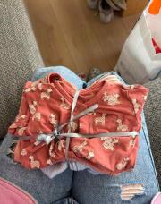 Lot 3 pyjamas fille 6 m bleu/orange/rouge